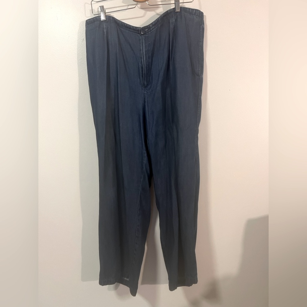 Liz Claiborne Livvy Elastic back pants 2X Jean like straight leg pants